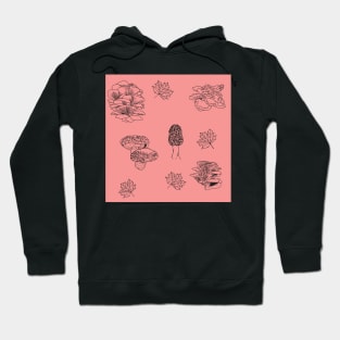 Woodland Mushrooms Pink 1 Hoodie